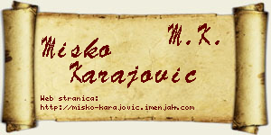 Miško Karajović vizit kartica